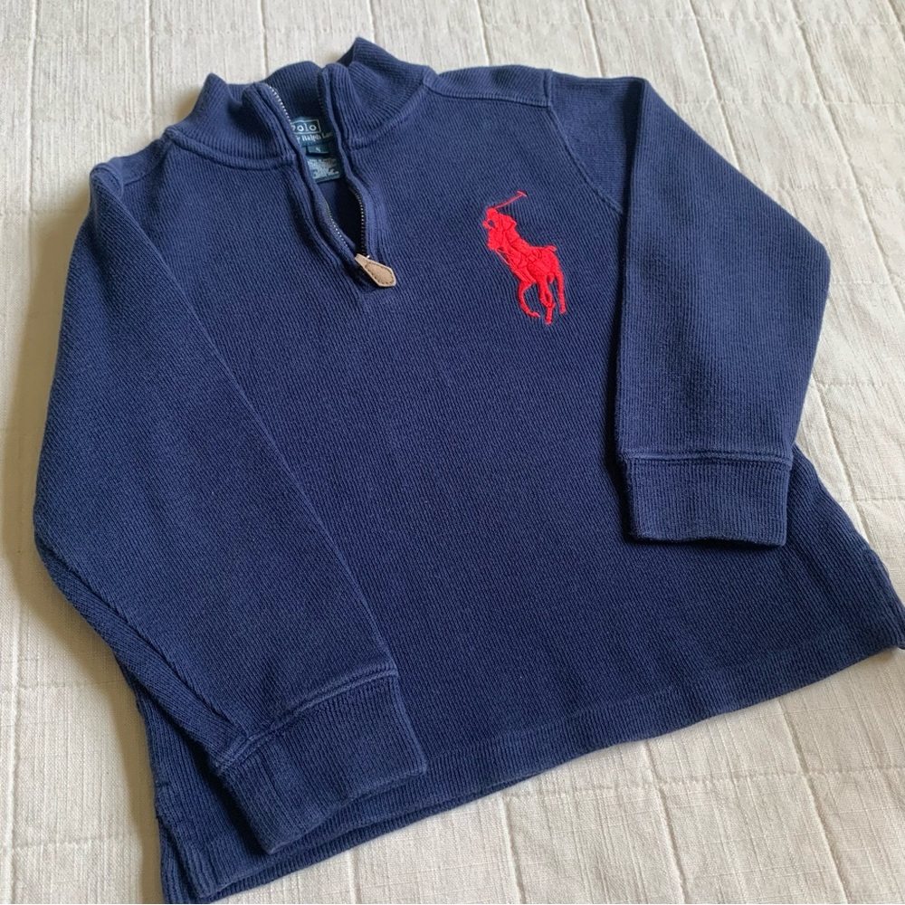 Ralph Lauren Polo‎ Boys Blue Zip-Up Sweater Size 5